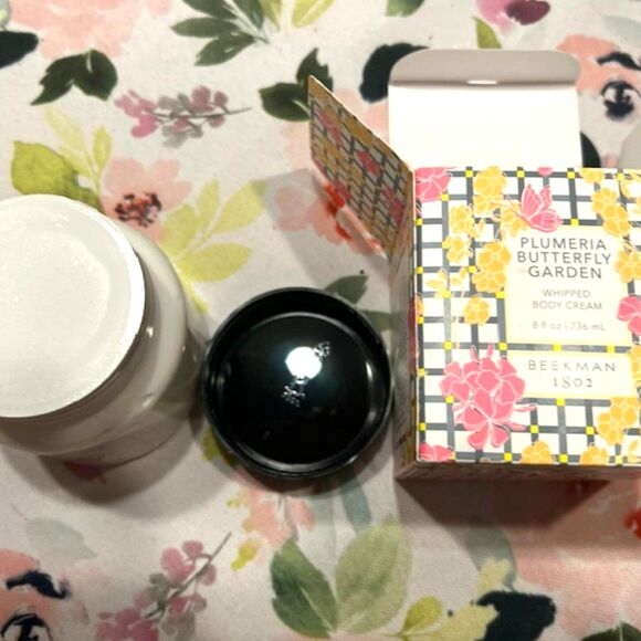 BEEKMAN 1802 PLUMERIA BUTTERFLY GARDEN WHIPPED BODY CREAM 8 OZ SEALED NEW - Picture 4 of 8